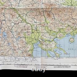 WWII 1944 Balkan Mountains U. S. Army Air Force European Combat Aircraft Map