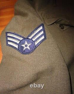 WWII 2 USAAF Uniform US Army Air Force Ike Jacket 36R withPants 32 & Belt