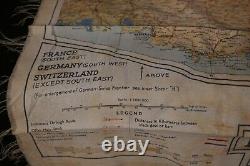 WWII AAF Army Air Force Cloth Escape & Evasion Double Sided France Germany D-Day