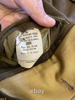 WWII ARMY AIR FORCE Uniform Jacket ID'd 13th Air Force 12th Fighter Dog Tags