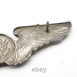 WWII Aircrew USAAF Pilot Wings Clutch back Badge Pin 17.5g US Army Air Force