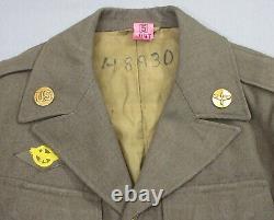 WWII Airman's Ike Jacket with15th Air Force / 5th Army Patches + ID'd Overseas Cap