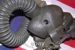 WWII Army Air Corp Force Bomber flight leather helmet & A-11 Oxygen Mask Pilot