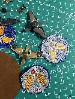 WWII Army Air Corps Pilot Grouping Air Force Service Command Patches Wings