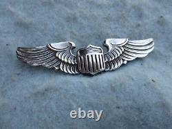 WWII Army Air Force Pilot Wings Large Jacket Variation Amico Sterling Marked WW2