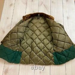 WWII Eddie Bauer B-9 US ARMY Air Force Quilted Fur Collar Down Size 38 Coat ODOR