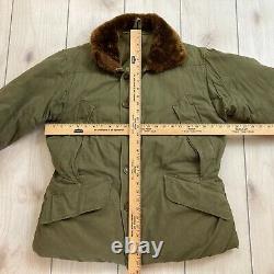 WWII Eddie Bauer B-9 US ARMY Air Force Quilted Fur Collar Down Size 38 Coat ODOR