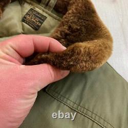 WWII Eddie Bauer B-9 US ARMY Air Force Quilted Fur Collar Down Size 38 Coat ODOR