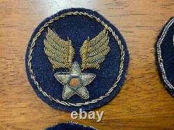 WWII Era Army Air Forces Bullion Patches Lot Different Variations Lot of 4 #1