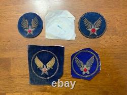 WWII Era Army Air Forces Bullion Patches Lot Different Variations Lot of 4 #2