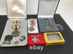 WWII & Later Medal Lot Army Air Forces AAF AP Airplane Mechanic USMC Merit Etc