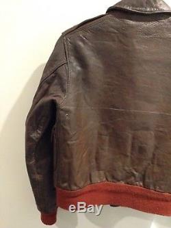 WWII ORIGINAL Vintage Pilot A-2 Jacket 36 Rare USAAF Army Air Force REPAIRED