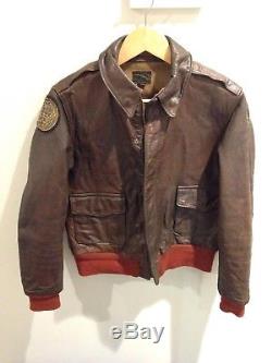WWII ORIGINAL Vintage Pilot A-2 Leather Jacket 36 Rare USAAF Army Air Force