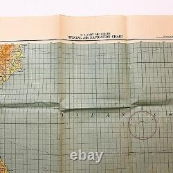 WWII RESTRICTED 1945 US Army Air Forces Special Air Navigator Map of Japan Relic