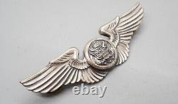 WWII Sterling Army Air Forces Aircrew Full Size 3 inch Wings Badge by Orber RARE