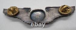 WWII Sterling Army Air Forces Aircrew Full Size 3 inch Wings Badge by Orber RARE