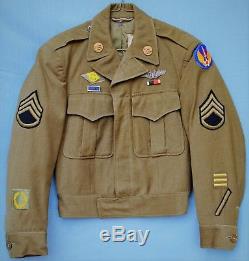 WWII U. S. Army Air Force European Command Staff Sergeant Ike Jacket & Insignia