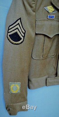 WWII U. S. Army Air Force European Command Staff Sergeant Ike Jacket & Insignia