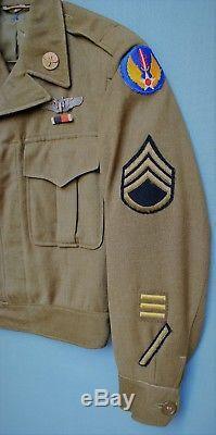 WWII U. S. Army Air Force European Command Staff Sergeant Ike Jacket & Insignia