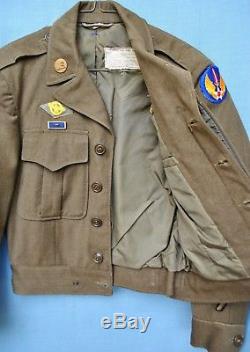 WWII U. S. Army Air Force European Command Staff Sergeant Ike Jacket & Insignia