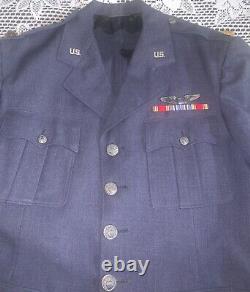 WWII U. S. Army Air Force Major Dress Blues Uniform Coat-Trousers-Pilot Wings-Pin