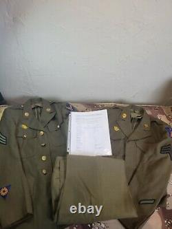 WWII US 2nd Army Air Corps Force Uniform Grouping IDed