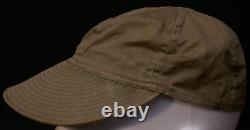 WWII US AAF Army Air Force A-3 Mechanics Cap Hat HBT Herringbone Twill Size 7 VF