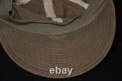 WWII US AAF Army Air Force A-3 Mechanics Cap Hat HBT Herringbone Twill Size 7 VF