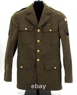 WWII US Army Air Corp Wool Jacket Olive 9th Army Utah Beach Northeast Europe 35L