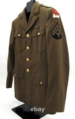 WWII US Army Air Corp Wool Jacket Olive 9th Army Utah Beach Northeast Europe 35L