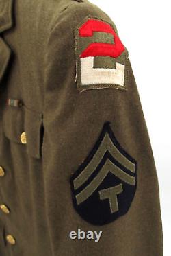 WWII US Army Air Corp Wool Jacket Olive 9th Army Utah Beach Northeast Europe 35L