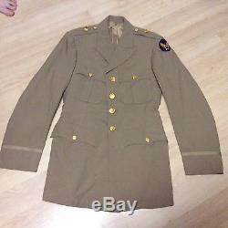 WWII US Army Air Corps Air Force Officer's Khaki Service Jacket Wool Major
