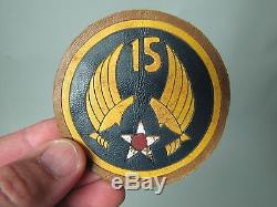 WWII US Army Air Force AAF Flight Squadron Patches Leather Theater Made Italian