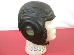 WWII US Army Air Force AAF Type A-11 Leather Pilot Flying Helmet Large 1944 1