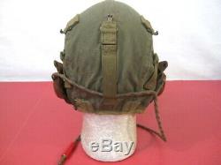 WWII US Army Air Force AAF Type A-9 Flying Helmet Wired Sz X-Large XLNT