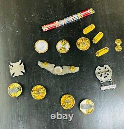 WWII US Army Air Force Airman Pin Lot of 14 Air Crew Sterling wings badge USAAF