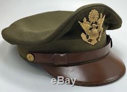 WWII US Army Air Force Bancroft Zephyr Crusher Cap Crush Hat Service Cap 7-3/8