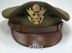 WWII US Army Air Force Bancroft Zephyr Crusher Cap Crush Hat Service Cap 7-3/8