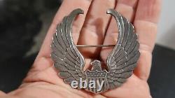 WWII US Army Air Force Corps Flight Instructor Sterling Hat Badge