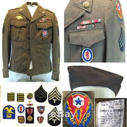 WWII US Army Air Force Named Ike Jacket & Cap, Patches & Ribbons