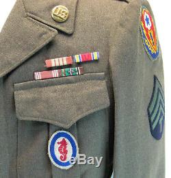 WWII US Army Air Force Named Ike Jacket & Cap, Patches & Ribbons