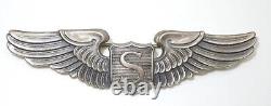 WWII US Army Air Force Pin Back 3 LGB Sterling SERVICE PILOT Wings Sterling