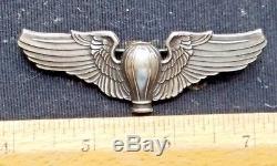 WWII US Army Air Force Sterling Silver Balloon Pilot Wings Made by CWP