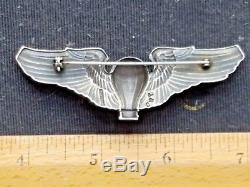 WWII US Army Air Force Sterling Silver Balloon Pilot Wings Made by CWP