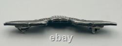 WWII US Army Air Force Sterling Silver Full Size Pilot Wings 3 Clutch Back
