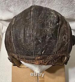 WWII US Army Air Force Type A-11 Leather Flight Helmet SEE DESCRIPTION