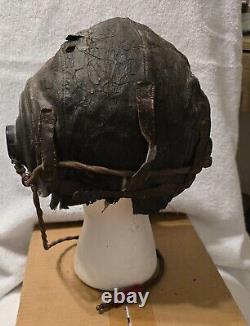 WWII US Army Air Force Type A-11 Leather Flight Helmet SEE DESCRIPTION