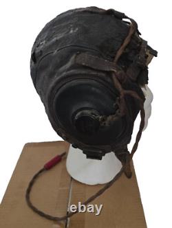 WWII US Army Air Force Type A-11 Leather Flight Helmet SEE DESCRIPTION