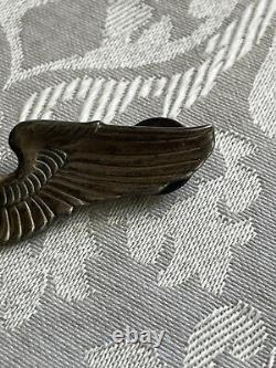 WWII US Army Air Forces 3 Sterling Silver Service Pilot Wings Jacket Pin #2