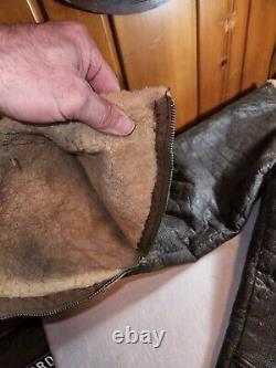 WWII US Army Air Forces Aero Leather Flight Pants Fleece Lined Large